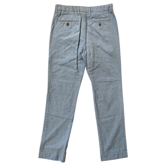 J. Crew Crewcuts Bowery Blue Chambray Pants Adjustable Waist 100% Cotton Boys 12 - Picture 7 of 8